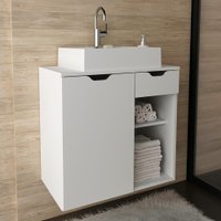 Gabinete Suspenso Para Cuba De Banheiro BN3605 Branco Tecno Mobili