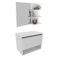 Conjunto Para Banheiro Gabinete E Espelheira BN3606x08 Branco Tecno Mobili