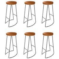 Kit 06 Banqueta Alta Aurum Peroba Preto Bar Cozinha Sala Jantar DHom