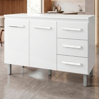 Balcao Com Tampo 120cm 9110x9300 Branco Mobbs