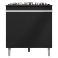 Balcao Com Tampo Cooktop 79 cm 2 Portas Andreia Preto REAJL