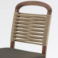Cadeira Decorativa Vinil Corda Nautica Nude Pes Madeira Pinhao Nacc