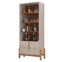 Cristaleira 4 Portas Para Sala De Estar 50519 Off White Cedro DCASA
