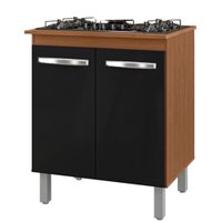 Balcao Com Tampo 70cm Para Cooktop 5 Bocas 9255 Savana Preto Mobbs