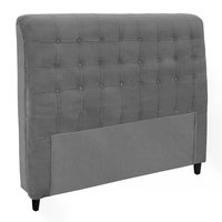 Cabeceira Queen 160cm Damares Suede Cinza ID Milani Store