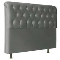 Cabeceira Casal 140cm Emilia Suede Cinza ID Milani Store