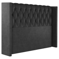 Cabeceira Casal 138 cm Toquio Veludo Preto Soon