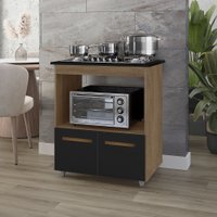 Balcao Com Tampo Cooktop 4 Bocas 75cm 9440 Savana Preto Mobbs
