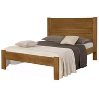 Cama Casal Madeira Maciça Lara Imbuia AT Moveis