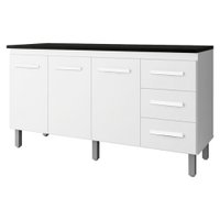 Balcao Com Tampo 150cm 9130x9310 Branco Preto Mobbs