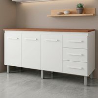 Balcao Com Tampo 160cm 9140X9320 Branco Savana Mobbs