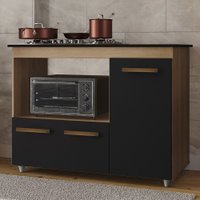 Balcao Para Cooktop 5 Bocas 114cm 9475 Savana Preto Mobbs