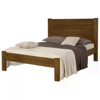 Cama Casal Madeira Maciça Lara Castanho AT Moveis