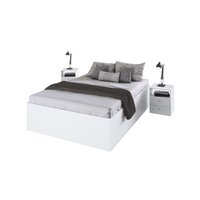 Quarto Casal Queen com Cama 160 e Mesas de Cabeceira Tókio Branco - Art In Móveis