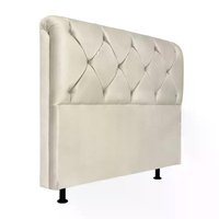Cabeceira Casal 140cm Barbara Suede Marfim ID Milani Store