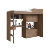 Cama Alta Multifuncional com baú e Estação de Trabalho 80 Lion Montana - Art In Móveis