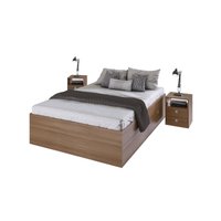 Quarto Casal Queen com Cama 160 e Mesas de Cabeceira Tókio Montana - Art In Móveis