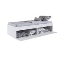 Quarto Juvenil com Cama , Guarda roupas e Mesa de Cabeceira 80 Tókio Branco