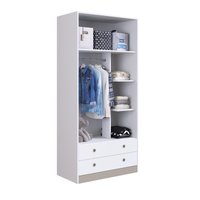 Guarda Roupas 2 Portas e 2 Gavetas Amore Branco - Art In Móveis