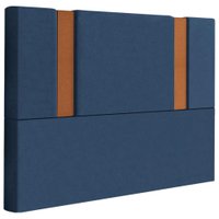 Cabeceira Casal 138 cm Veron Veludo Azul Soon