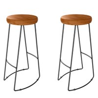 Kit 02 Banqueta Alta Aurum Peroba Preto Bar Cozinha Sala Jantar DHom