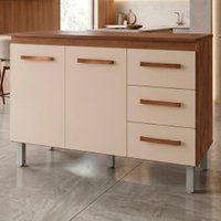 Balcao Com Tampo 120cm 9110x9300 Savana Off White Mobbs