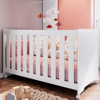 Berço Infantil Com Rodizios LA002 Branco Comm