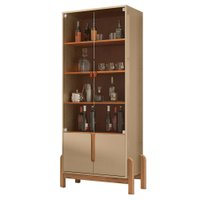 Cristaleira 4 Portas Para Sala De Estar 50519 Champagne Cedro DCASA