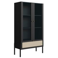 Cristaleira 2 PT Vidro 1 GVT Pes Madeira 27963 Nero Artesano