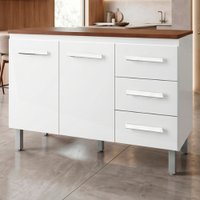 Balcao Com Tampo 120cm 9110x9300 Branco Savana Mobbs