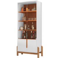 Cristaleira 4 Portas Para Sala De Estar 50519 Branco Cedro DCASA