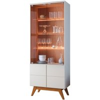 Cristaleira 4 Portas Noronha Off White Matte Freijo CLB