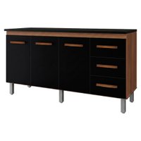 Balcao Com Tampo 160cm 9140X9320 Preto Savana Mobbs
