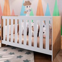 Berço Mini Cama 3 Em 1 LA003 Nogal Manchester Branco Comm