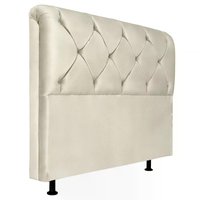 Cabeceira Solteiro 90cm Barbara Suede Marfim ID Milani Store