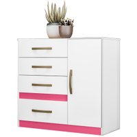 Comoda 4 Gavetas E 1 Porta 7070 Branco Flex Moval