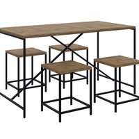 Conjunto Mesa De Jantar 136x69 Com Banquetas Steel Quadra 27847 Vermont Preto Fosco Artesano