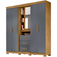 Guarda Roupa Casal 5 Portas 9070 Freijo Cinza Moval