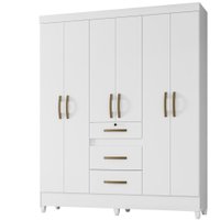 Guarda Roupa Casal 6 Portas 8684 Branco Moval