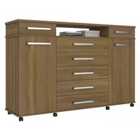 Comoda 07 Gavetas London Amendola Com Rodizios Demobile
