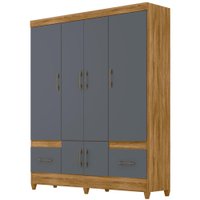 Guarda Roupa Casal 6 Portas 9120 Freijo Cinza Moval
