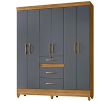 Guarda Roupa Casal 6 Portas 8680 Freijo Cinza Moval