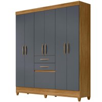 Guarda Roupa Casal 7 Portas 8970 Freijo Cinza Moval
