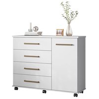 Comoda 04 Gavetas Flora Branco Com Rodizios Demobile