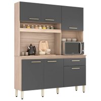 Cozinha Compacta 6 Portas Alamo 91601 Avena Grafito Demobile