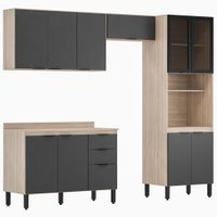 Cozinha Modulada 4 Peças FI0002 Avena Grafito Demobile