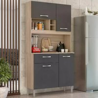 Kit Cozinha 4 Portas 1 Gaveta 91401 Avena Grafito Demobile
