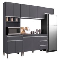 Cozinha Modulada 5 Peças 241 cm Andreia Cinza REAJL