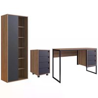 Conjunto 5 Para Escritorio 03 Peças Grafite Mel PP Milani Store