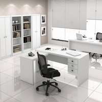 Conjunto Escritorio Completo 06 Peças CJ27 Branco Tecno Mobili